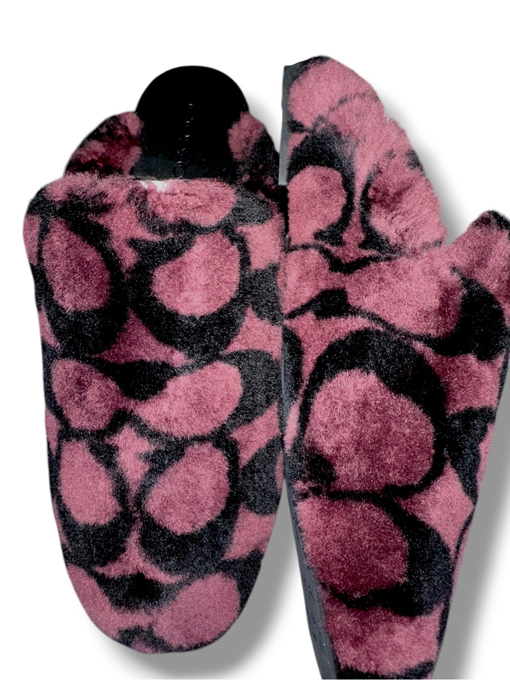 Coach SZ 10 Slipper Shoe Signature Shearling in the Merlot/Black NIB GIFT UNISEX - Picture 4 of 14